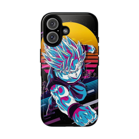 Retro Dragon Ball inspired magnetic tough phone case with Goku and Super Saiyan design