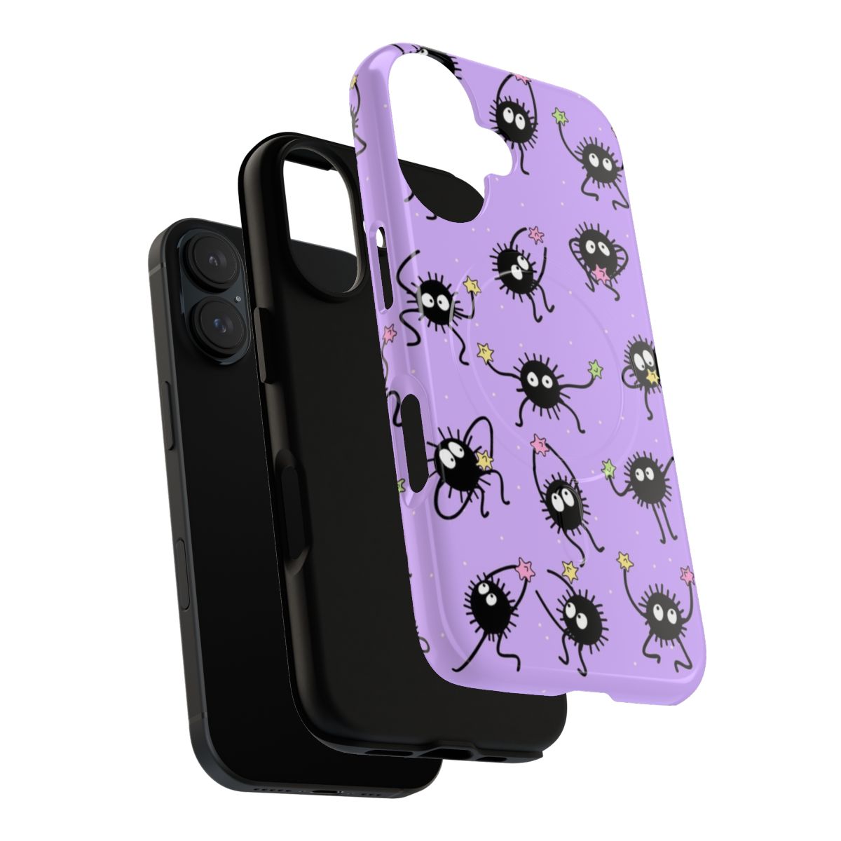 Anime-themed phone case with soot sprite design for Studio Ghibli enthusiasts - Layers