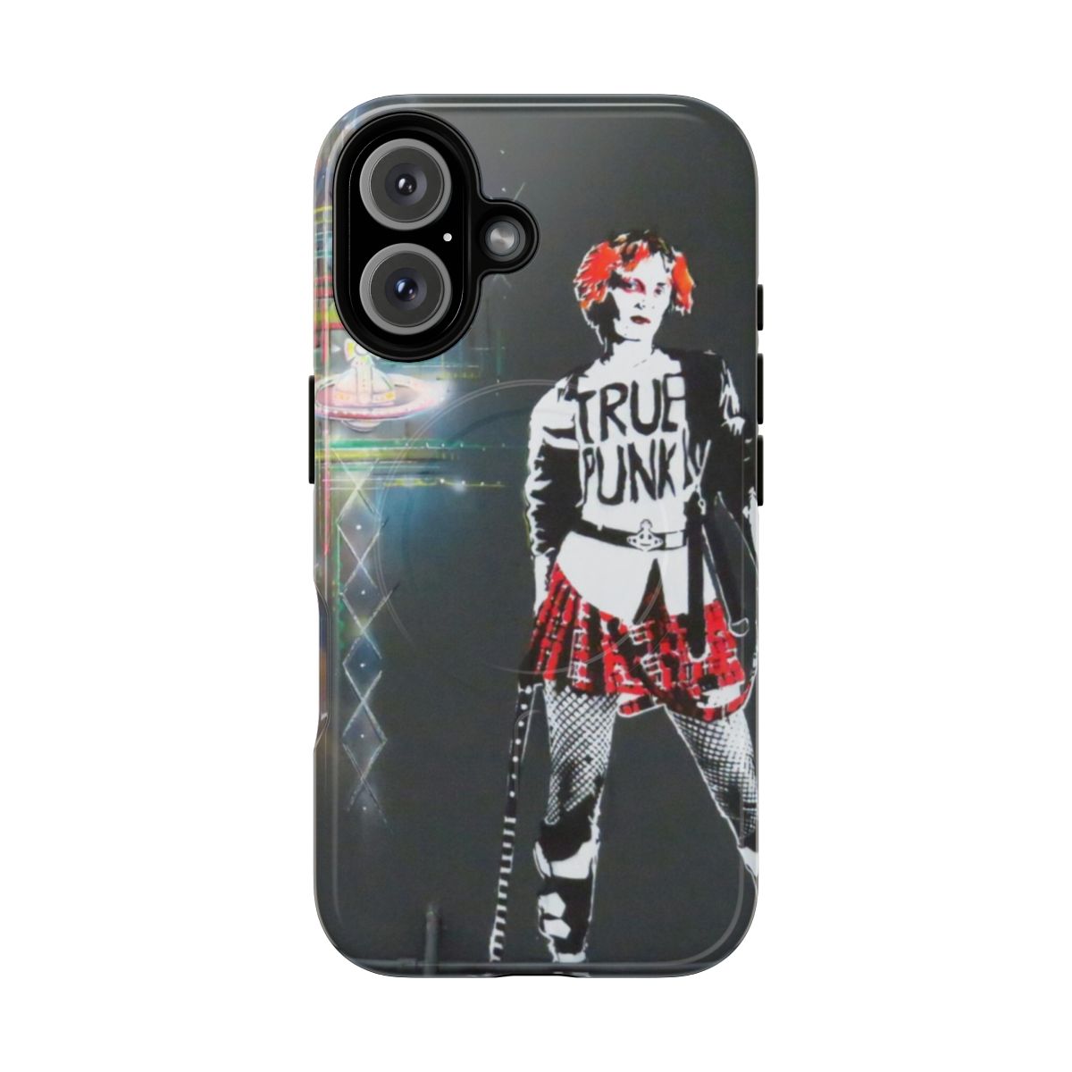 Stylish magnetic phone case with graffiti street art design