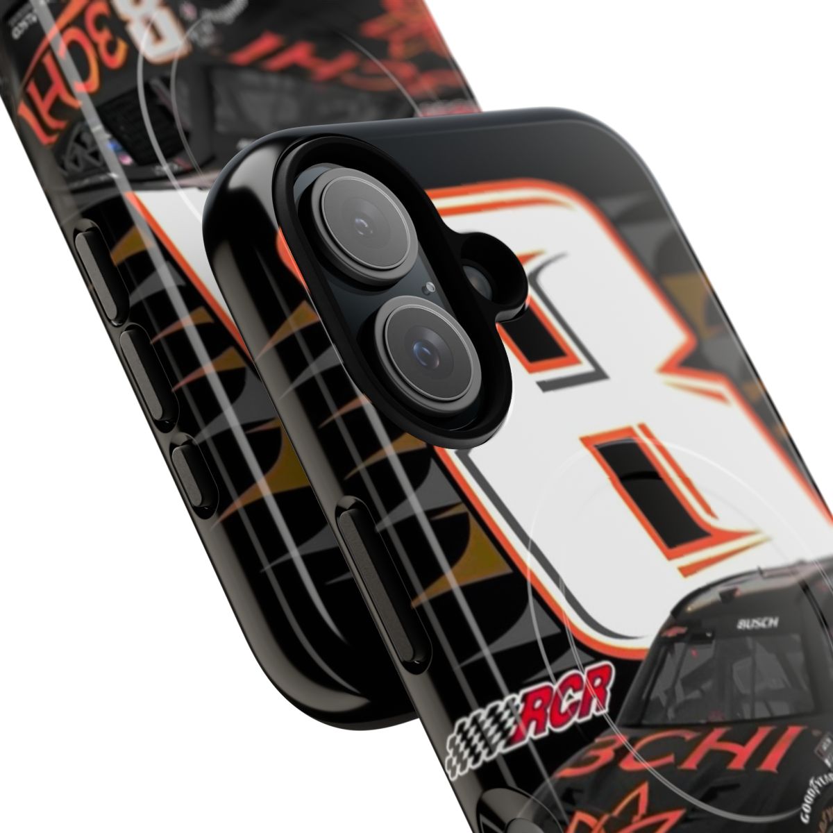 High-quality protective phone case featuring Kyle Busch's racing-inspired design - Detail