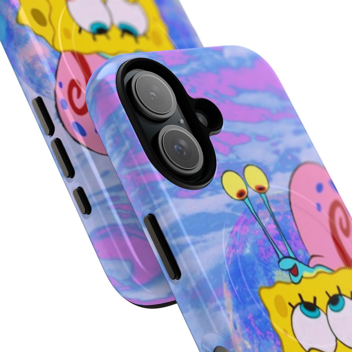 Spongebob-themed phone case with a galaxy design - Detail