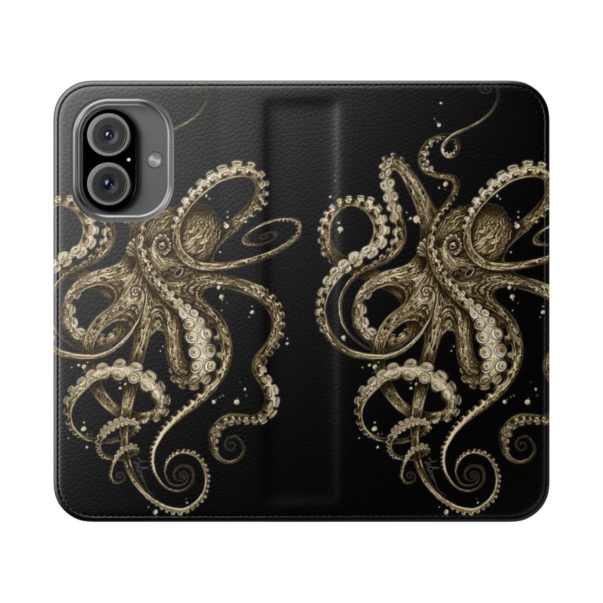 Octopus Sepia Psychedelic Flip Cover Phone Case