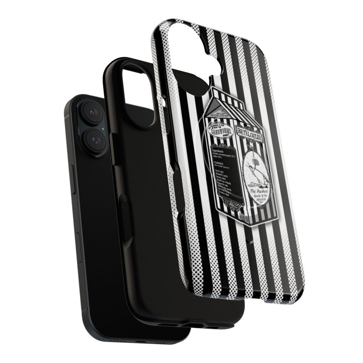 Afterlife-Inspired Magnetic Tough Phone Case with Beetlejuice, Betelgeuse, and Lydia Deetz Imagery - Layers