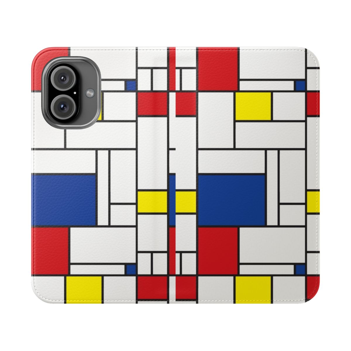 Minimalist Mondrian-Inspired Modern Phone Case with Colorful Abstract Geometric Design