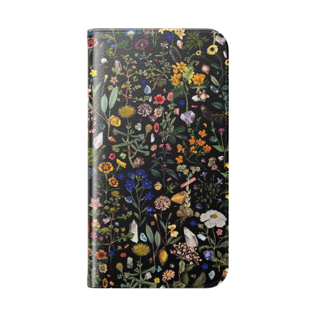 Colorful floral and nature-themed phone case design - Folded Back