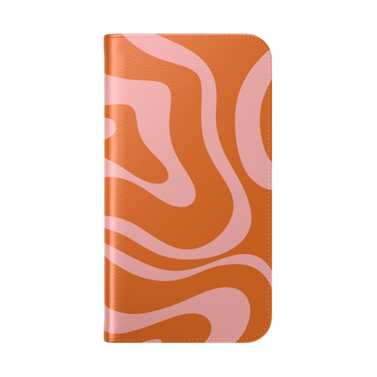 Colorful abstract pattern phone case with pink and orange swirls - Folded Back