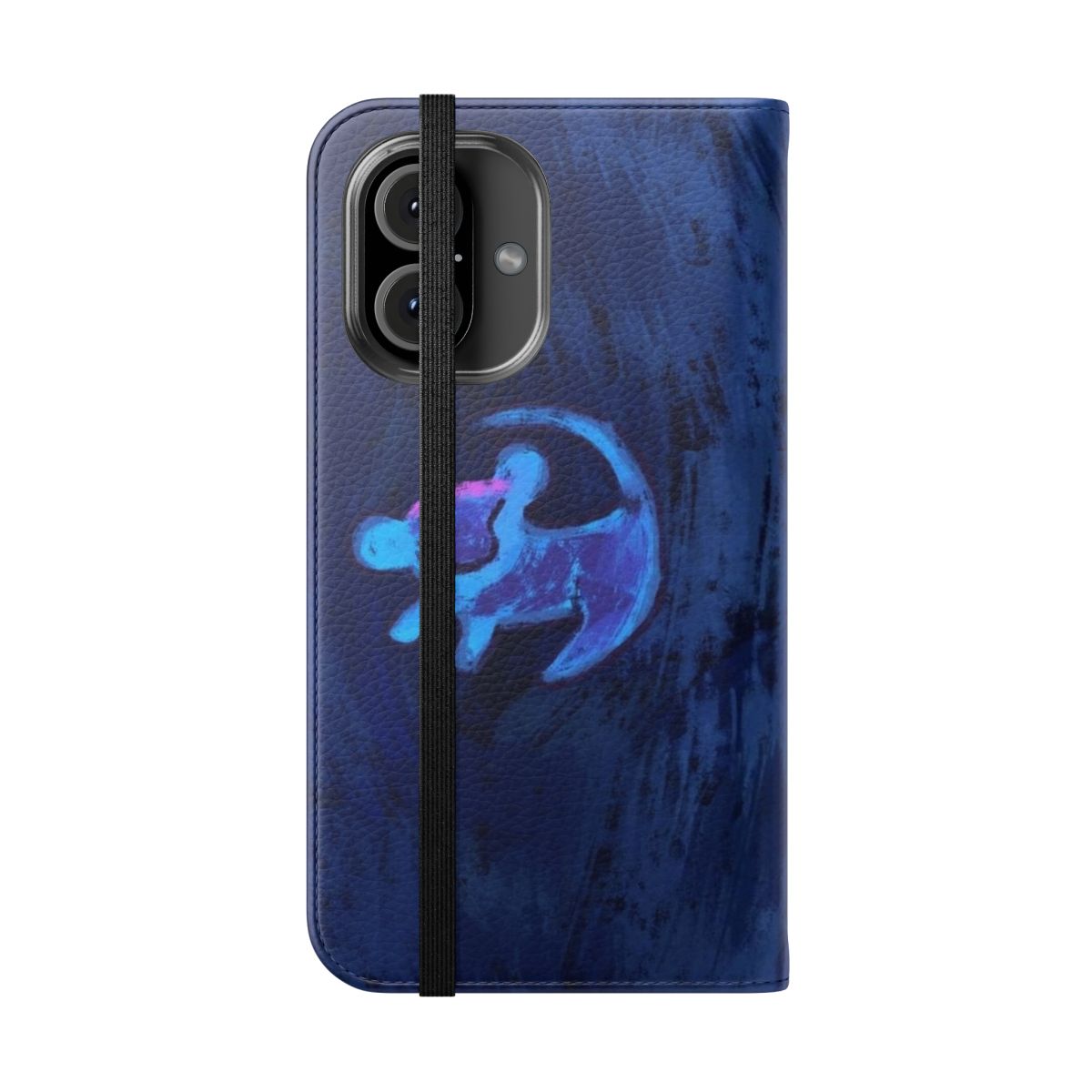 A cartoon image of Simba the lion from The Lion King movie on a phone case. - Folded Front