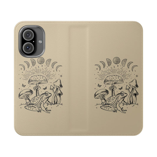 Frog and mushroom phone case with a mystical, cottagecore aesthetic