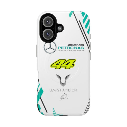 Lewis Hamilton inspired phone case in white color