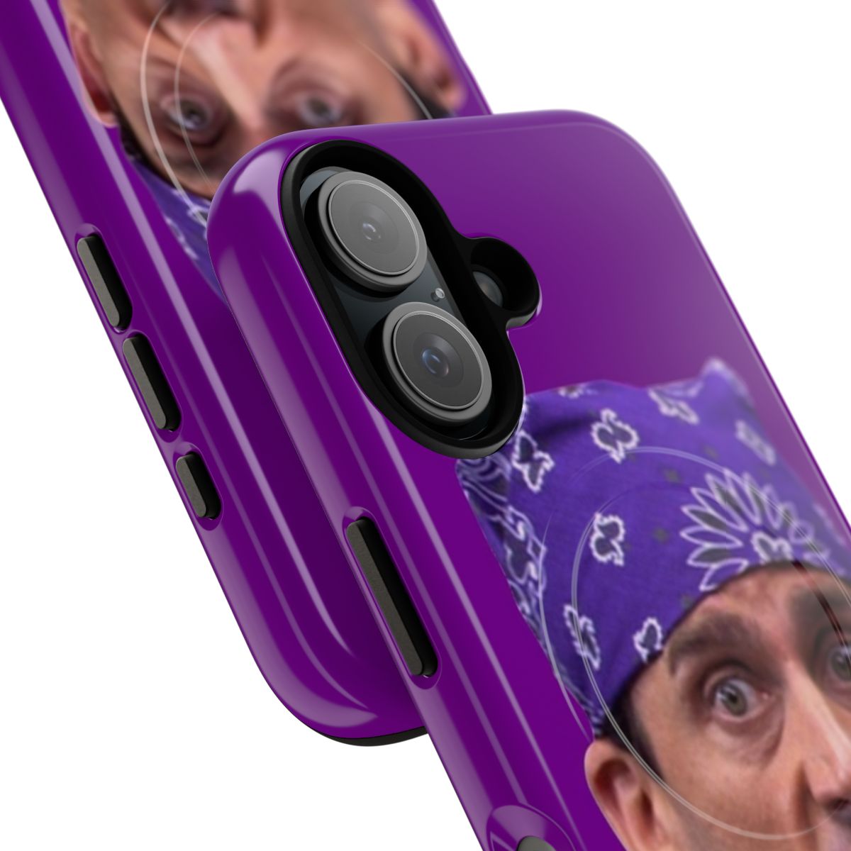 Phone case featuring the character Prison Mike from the TV show The Office - Detail