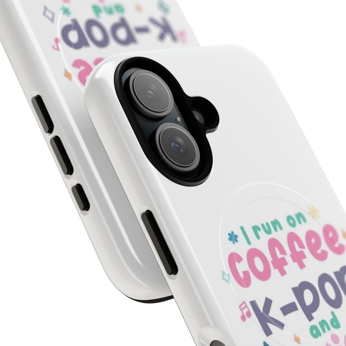 Magnetic tough phone case with k-pop, anxiety, and coffee design - Detail