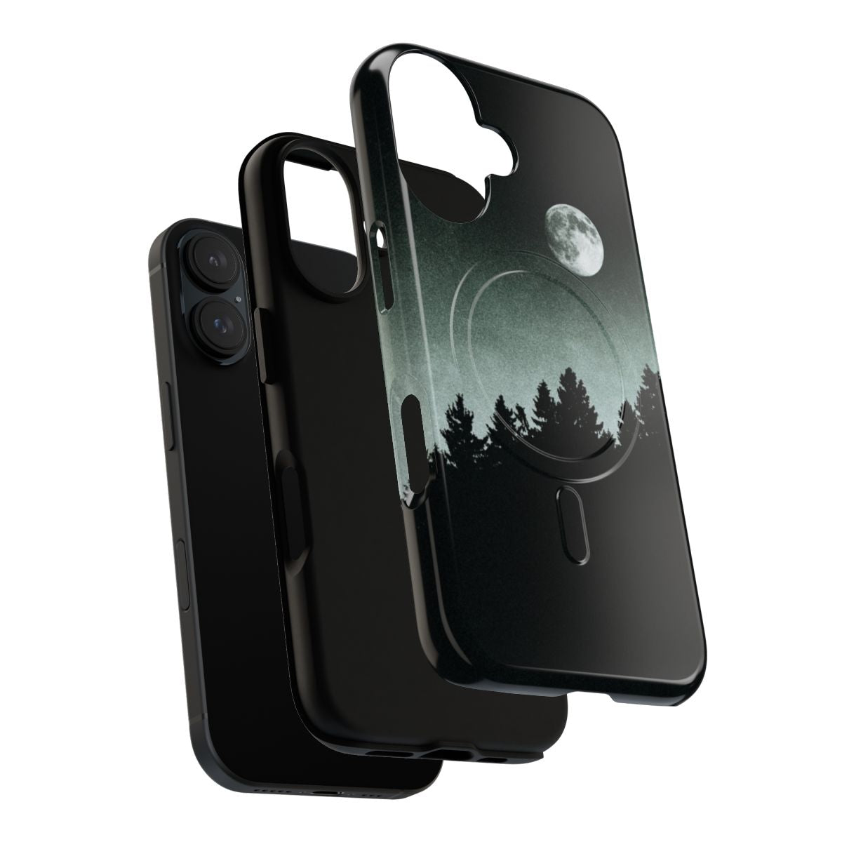 Magnetic Tough Phone Case with Vibrant Moonlight Forest Scenery - Layers