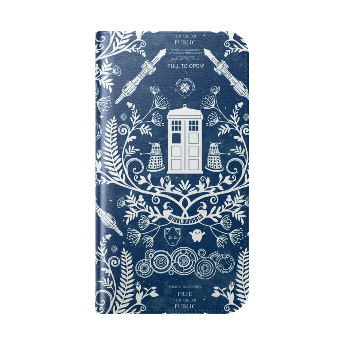 Damask-patterned custom phone case with a science fiction theme - Folded Back