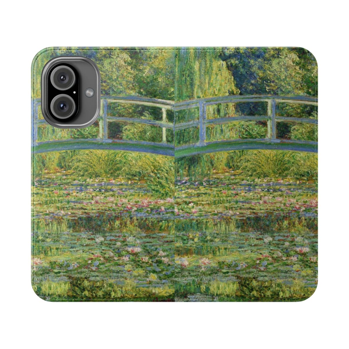 Impressionist-style phone case featuring Claude Monet's famous "Water Lily Pond" painting