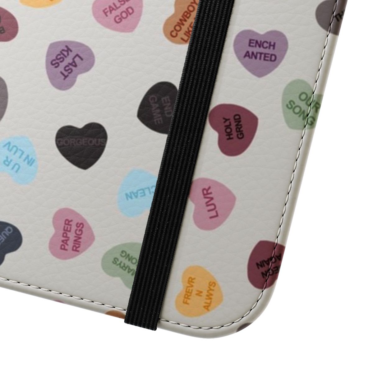 Eras Candy Hearts phone case featuring a Taylor Swift-inspired design - Close Up