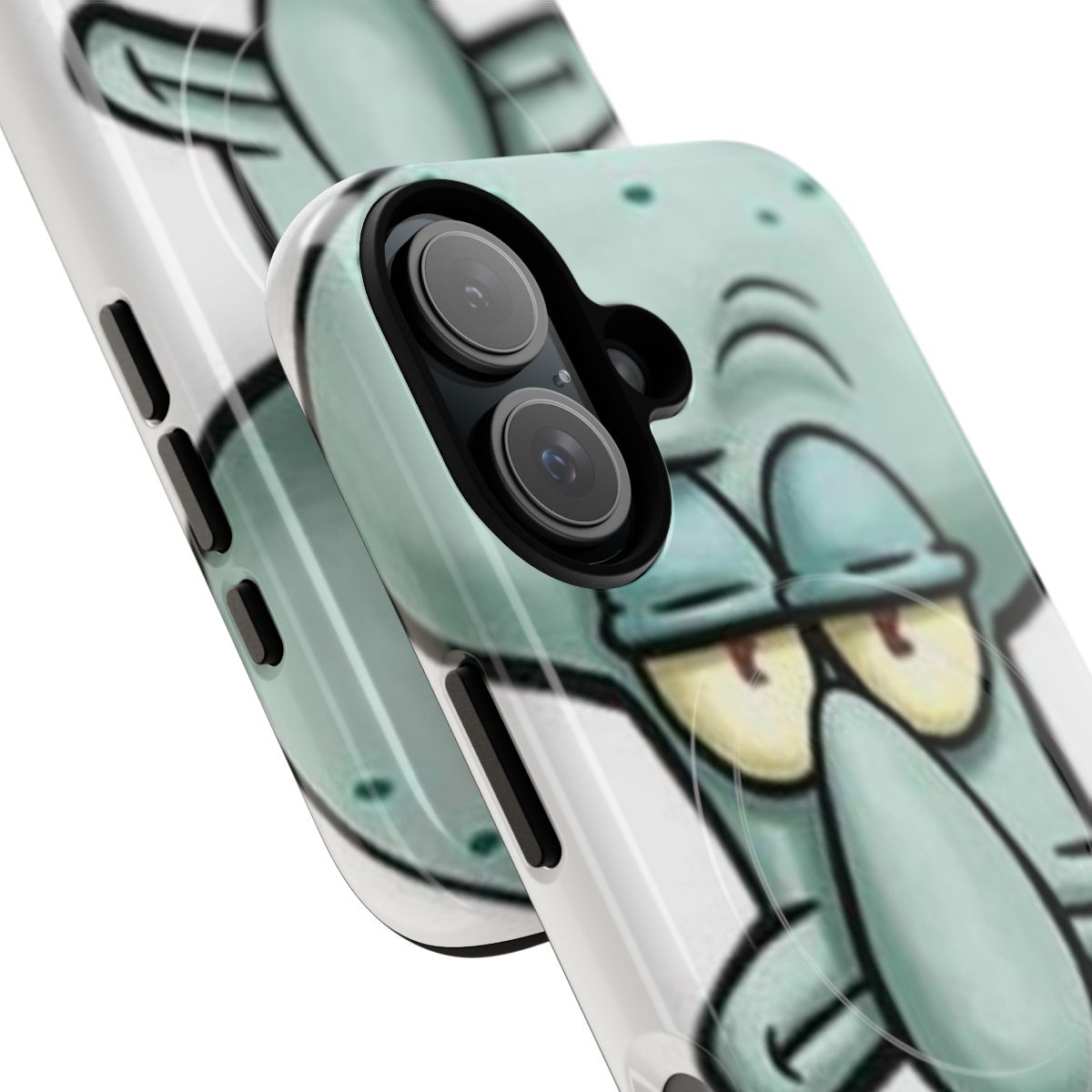 Sleek and durable phone case featuring the iconic Squidward Tentacles character from the beloved Spongebob Squarepants series. - Detail