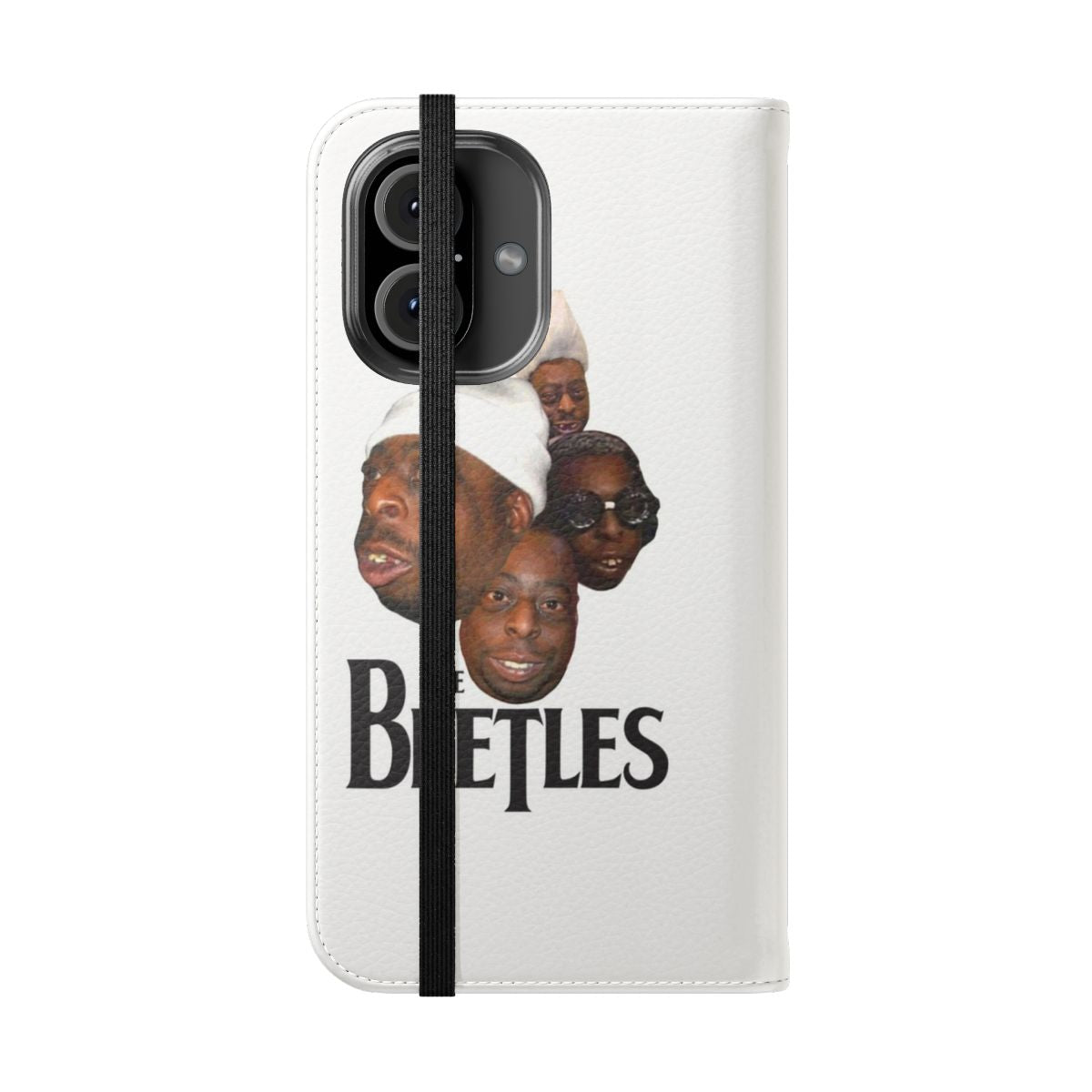 Vibrant Beetle-Inspired Flip Phone Case with Unique Imagery - Folded Front