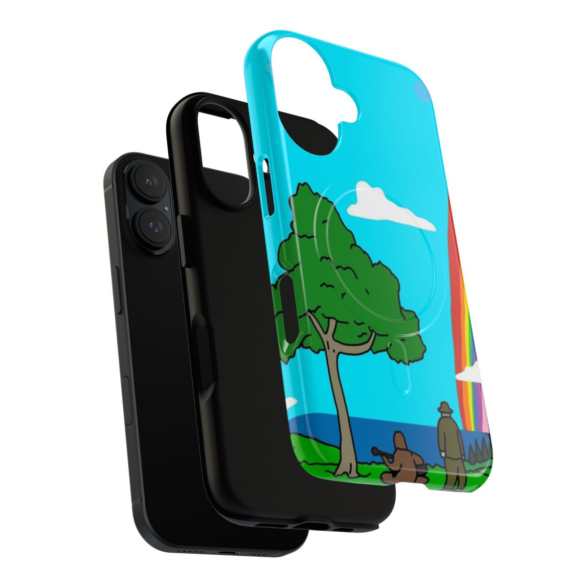 Stylish phone case featuring a landscape design inspired by the popular Australian comedy series "The Big Lez Show" - Layers