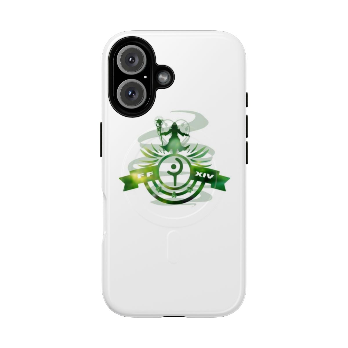 FFXIV-inspired white mage-themed magnetic tough phone case