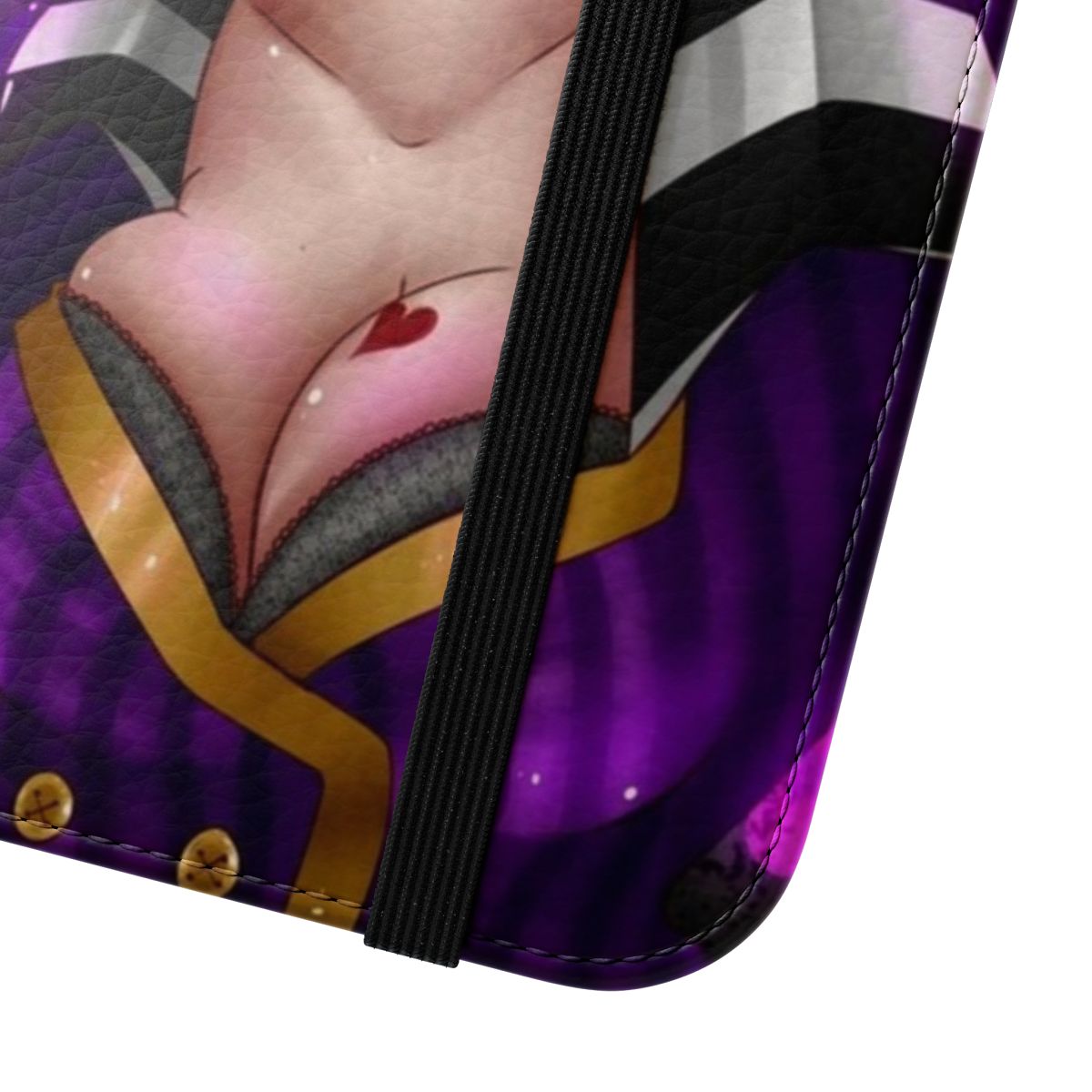 Miss Moxxi inspired phone case cover in purple and black color - Close Up