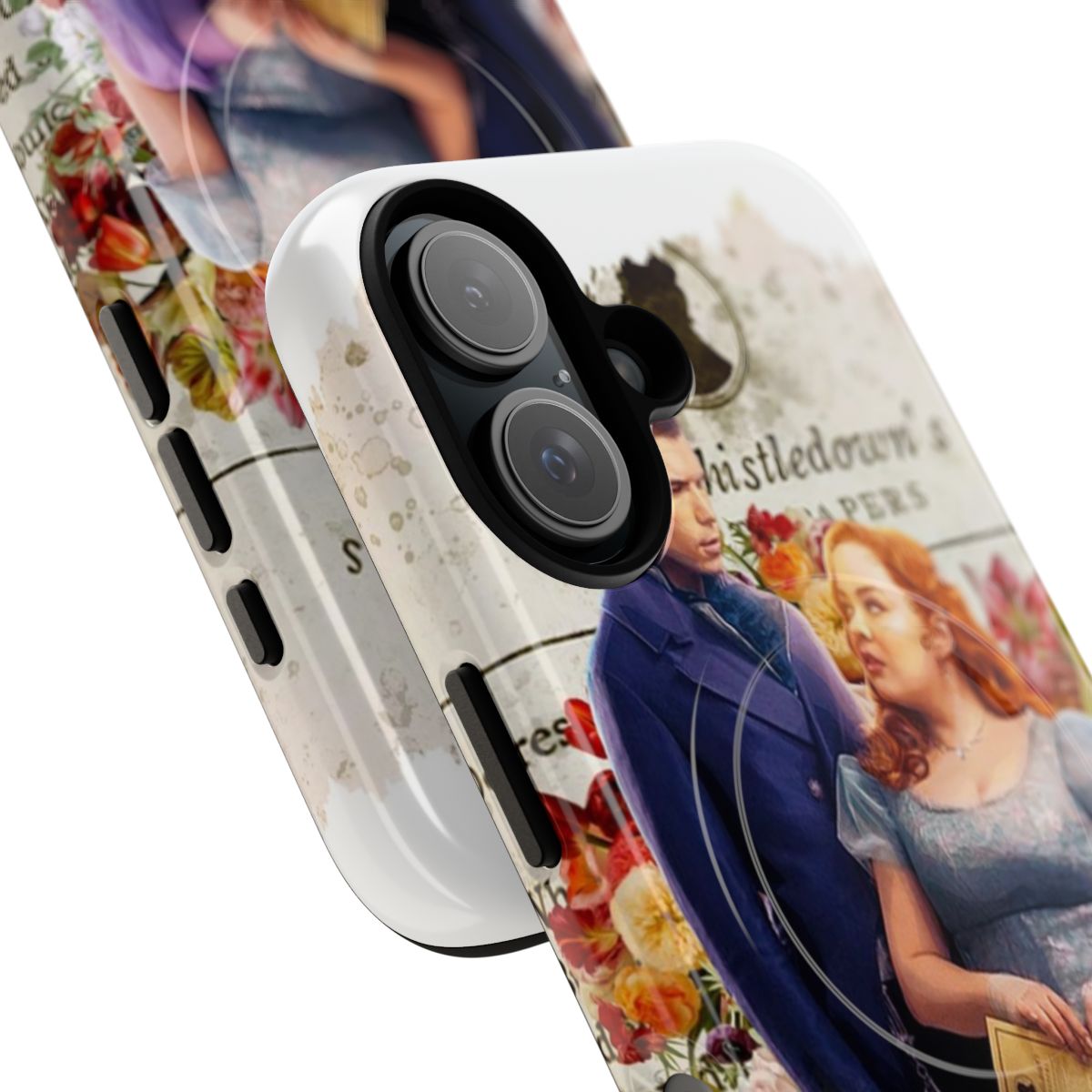 Bridgerton-themed phone case featuring Colin Bridgerton and Penelope Featherington - Detail