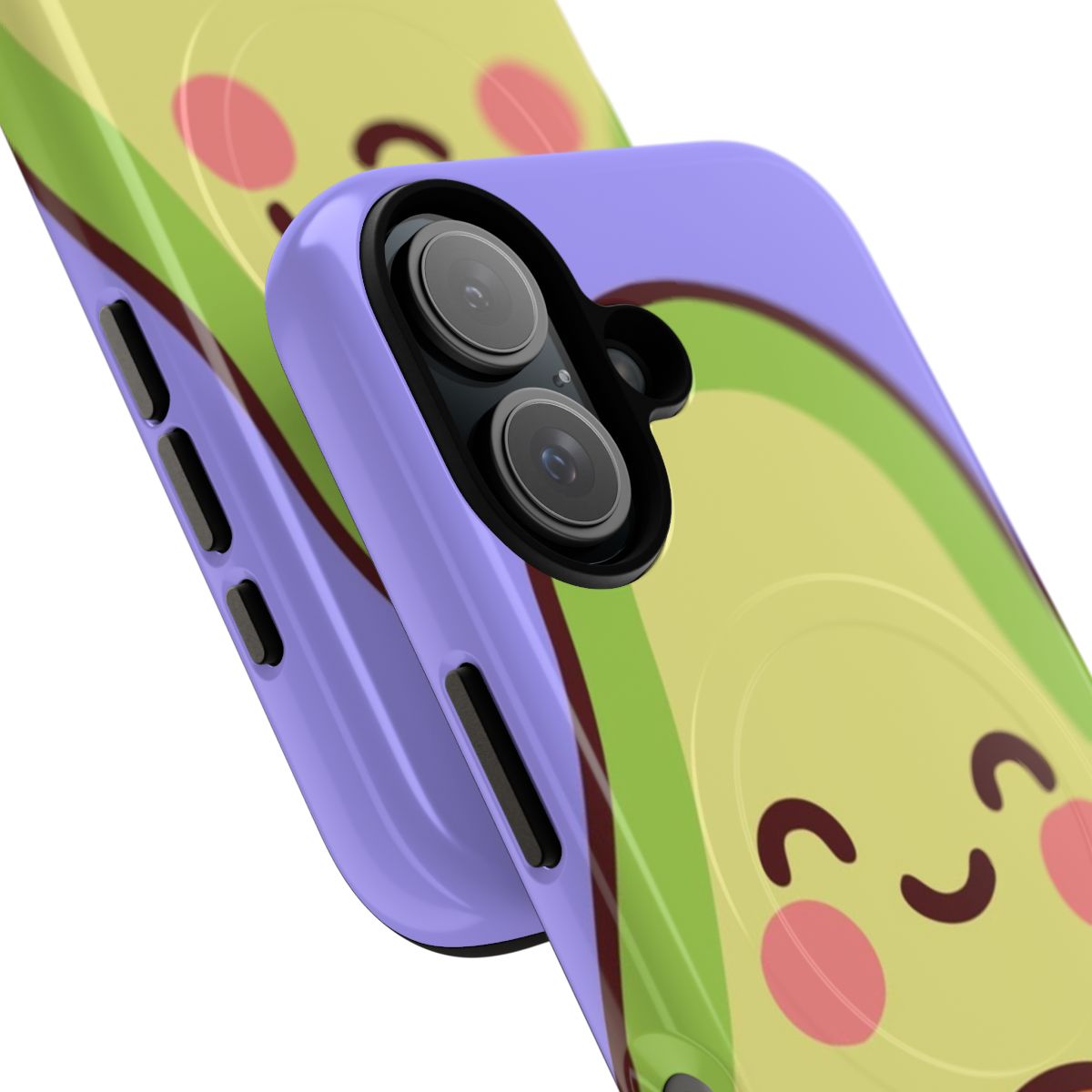 Cute and adorable kawaii avocado design on a magnetic tough phone case - Detail