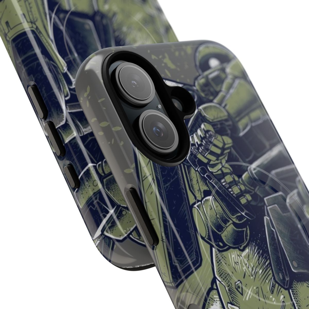 Gundam Zaku-inspired magnetic tough phone case - Detail