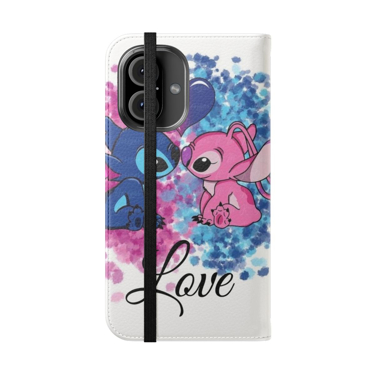 Lilo & Stitch-inspired flip phone case with a cute, colorful design - Folded Front