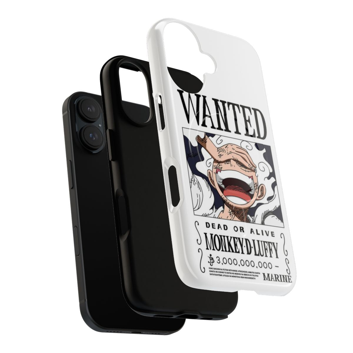 Magnetic tough phone case with an anime-style Luffy wanted poster design - Layers