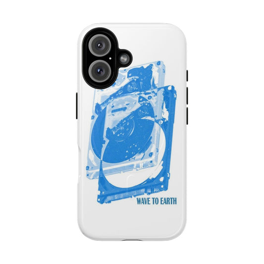 Wave to Earth inspired magnetic tough phone case featuring a stylized earth design