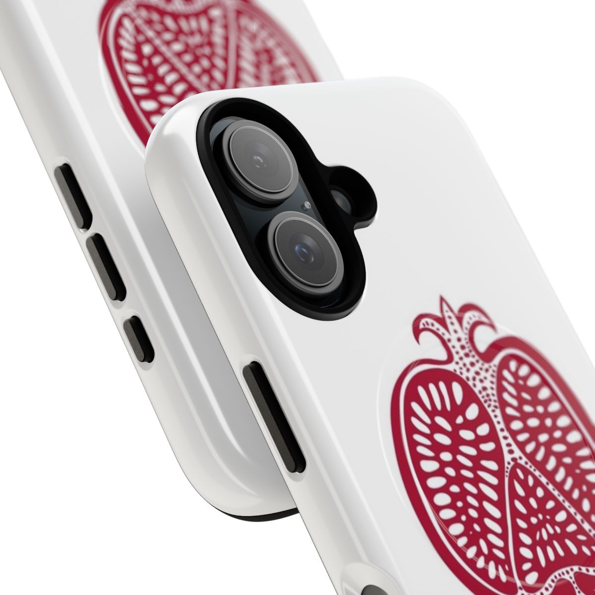 Colorful vector illustration of a pomegranate on a phone case - Detail