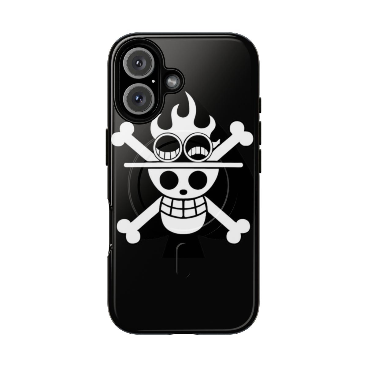 Portgas D. Ace inspired phone case featuring the iconic logo from the anime/manga One Piece