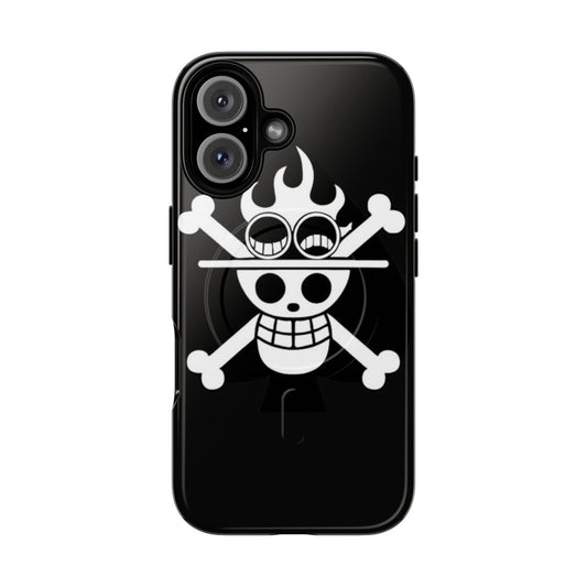 Portgas D. Ace inspired phone case featuring the iconic logo from the anime/manga One Piece