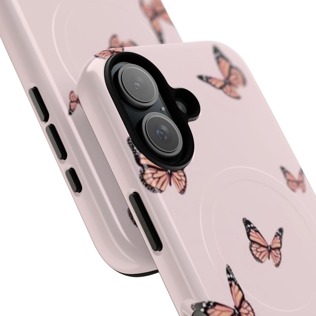 Stylish butterfly-patterned magnetic tough phone case - Detail