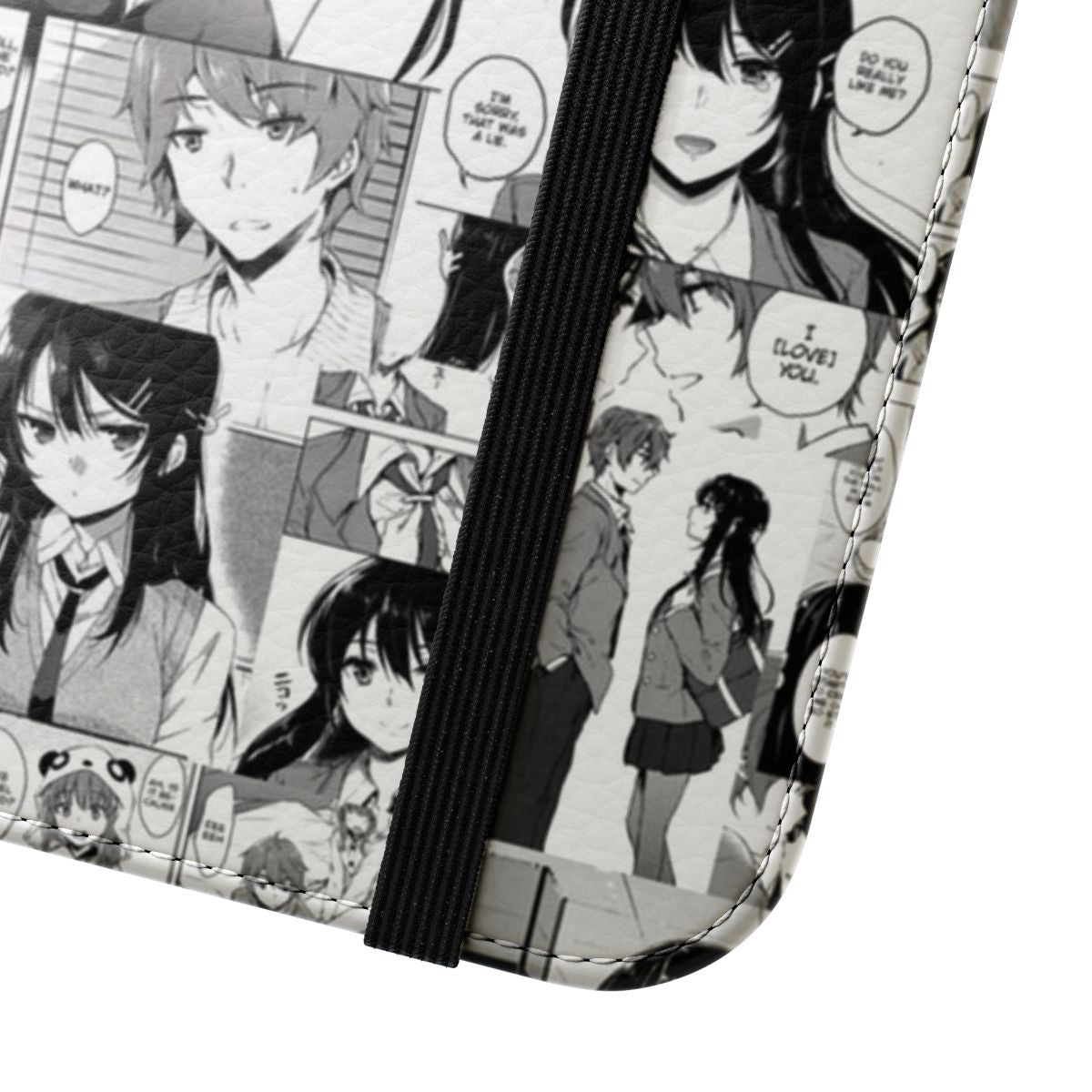 Anime-themed phone case featuring characters from the popular "Rascal Does Not Dream of Bunny Girl Senpai" manga. - Close Up