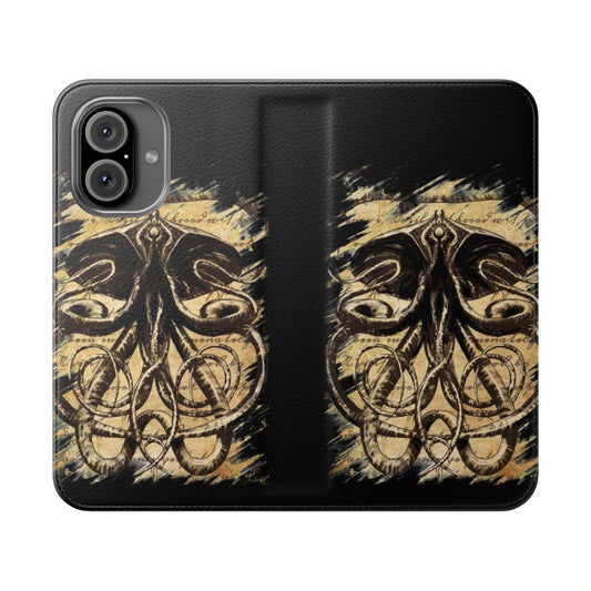 Handcrafted eldritch-inspired phone case with dark, fantasy design