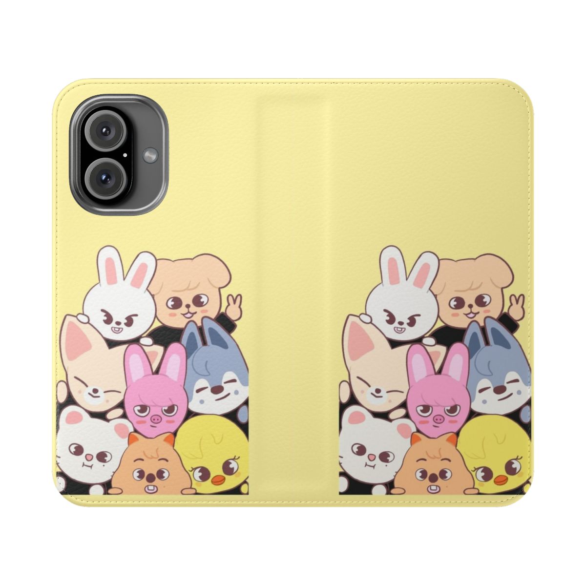 Stray Kids-inspired flip cover phone case with characters