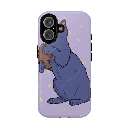 Kitten Magnetic Tough Phone Case in Purple and Brown with Voodoo Motif