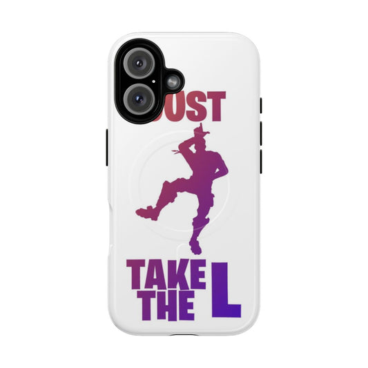 Magnetic tough phone case with Fortnite-inspired "Take the L" dance design