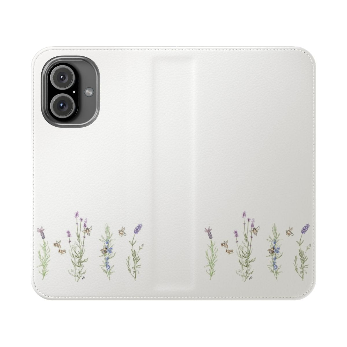 Lavender and Bees Floral Phone Case with Artistic Bee and Flower Design