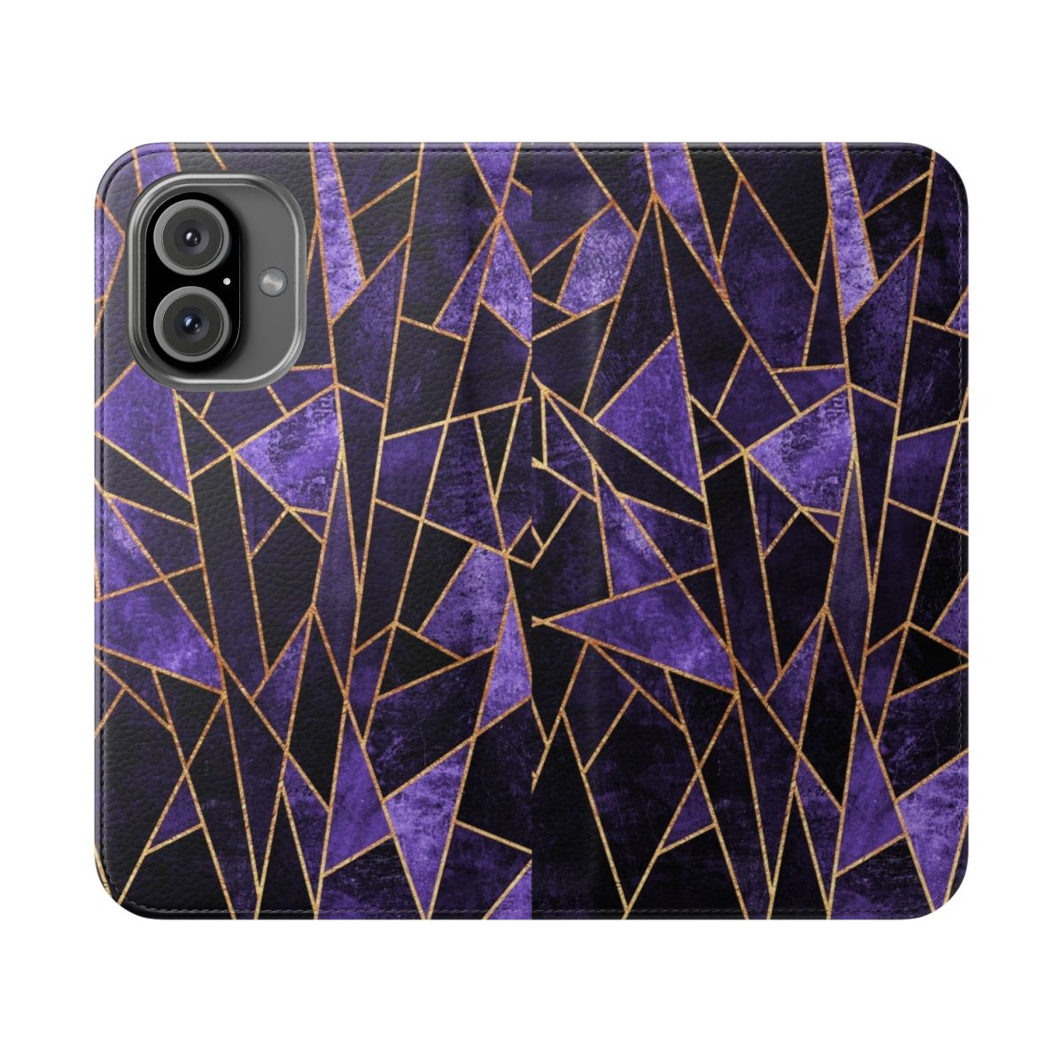 Shattered amethyst abstract geometric mosaic pattern phone case