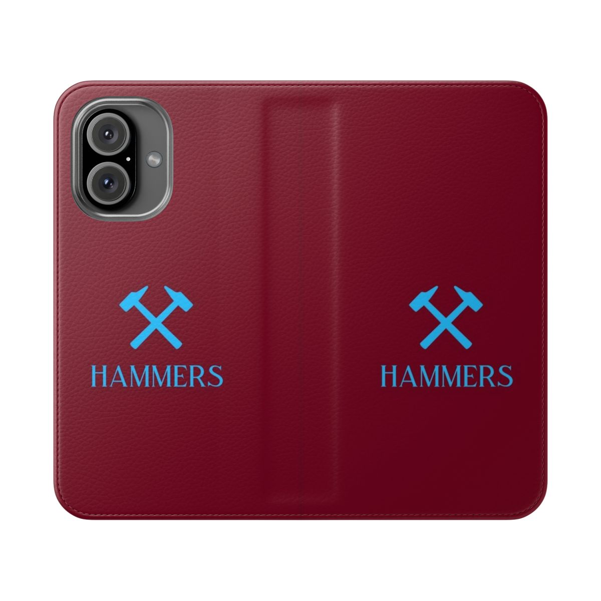 West Ham Hammers themed phone case with flip cover design