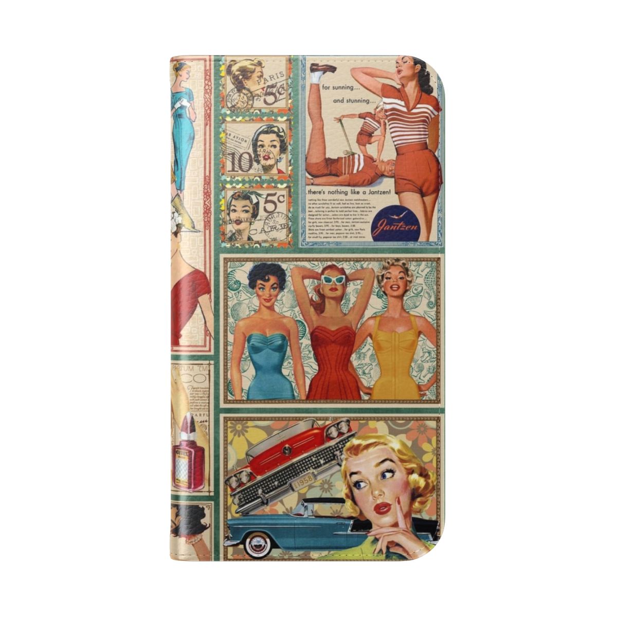 A vintage-style 1950s inspired flip phone case - Folded Back