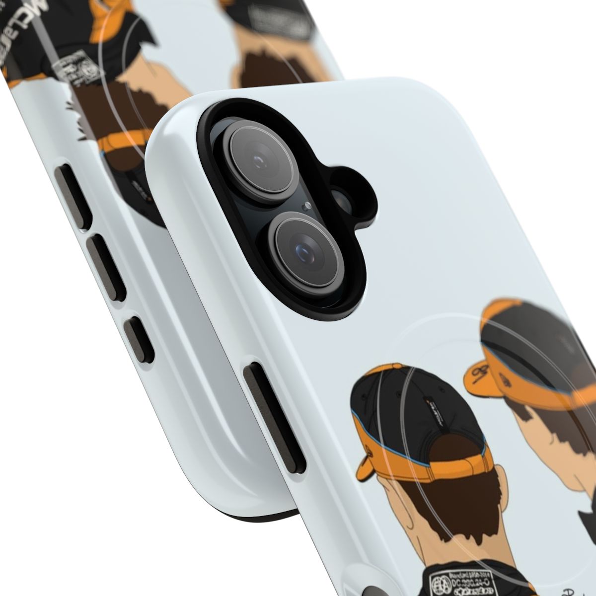 Magnetic tough phone case with Lando Norris and Oscar Piastri fanart - Detail