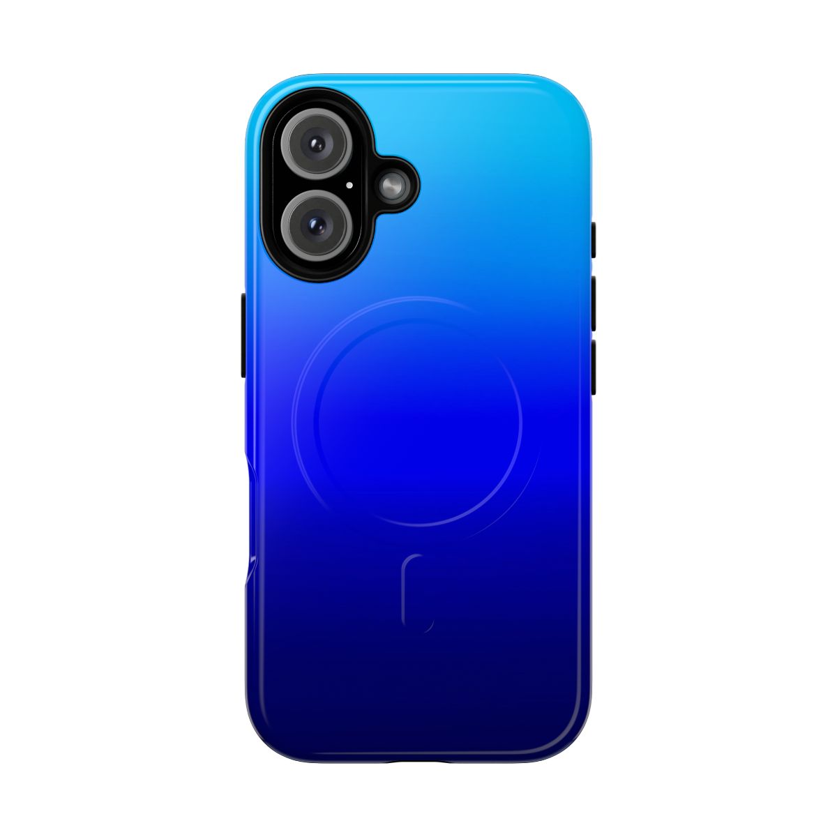 Blue ombre design on a tough magnetic phone case