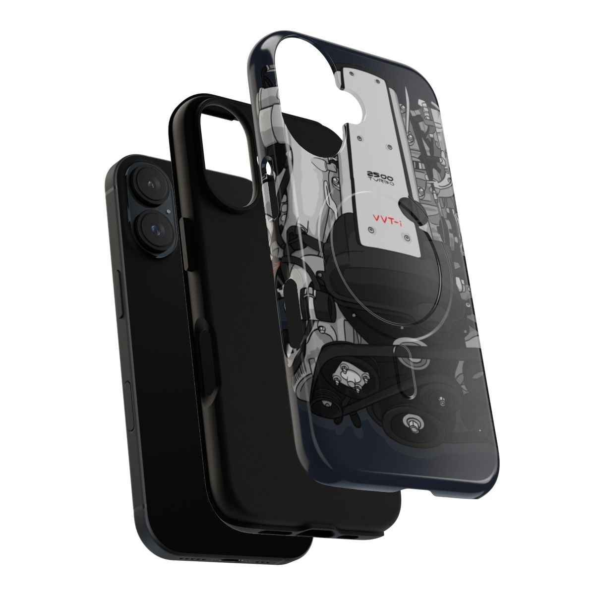 Magnetic tough phone case with 1JZ engine sticker design - Layers