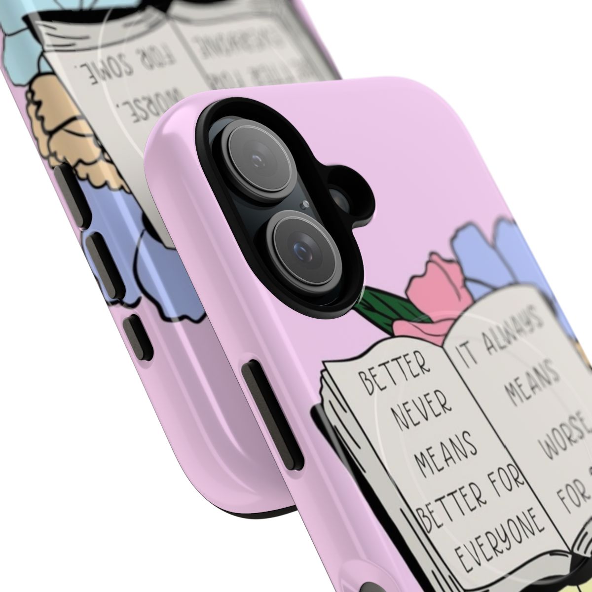 Handmaid's Tale inspired magnetic protective phone case with floral design - Detail