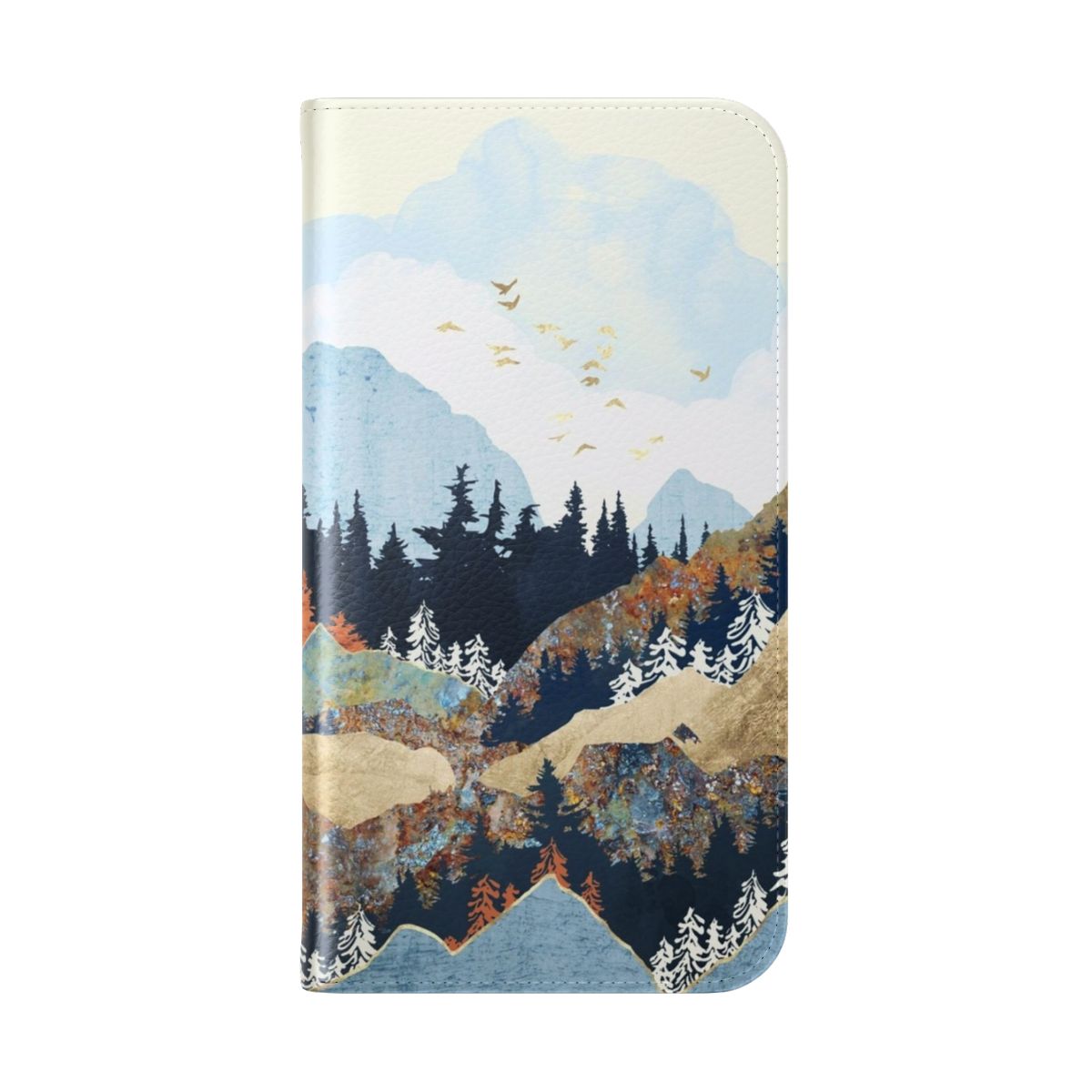 Colorful abstract nature landscape on a modern flip phone case - Folded Back