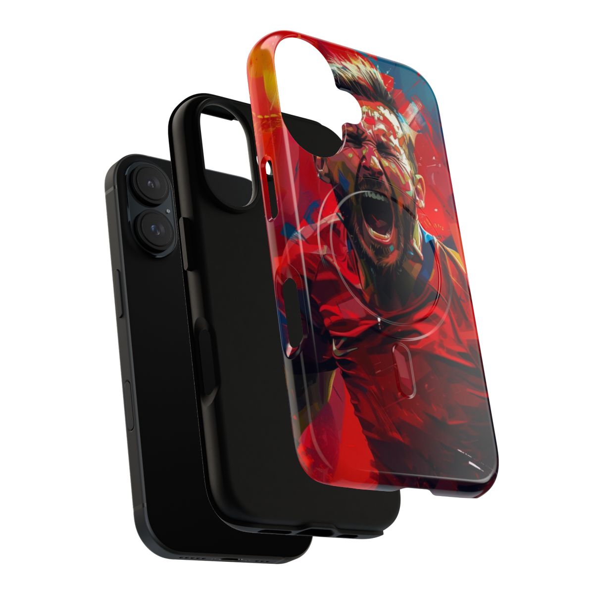 Colorful watercolor art phone case featuring soccer player Harry Kane - Layers