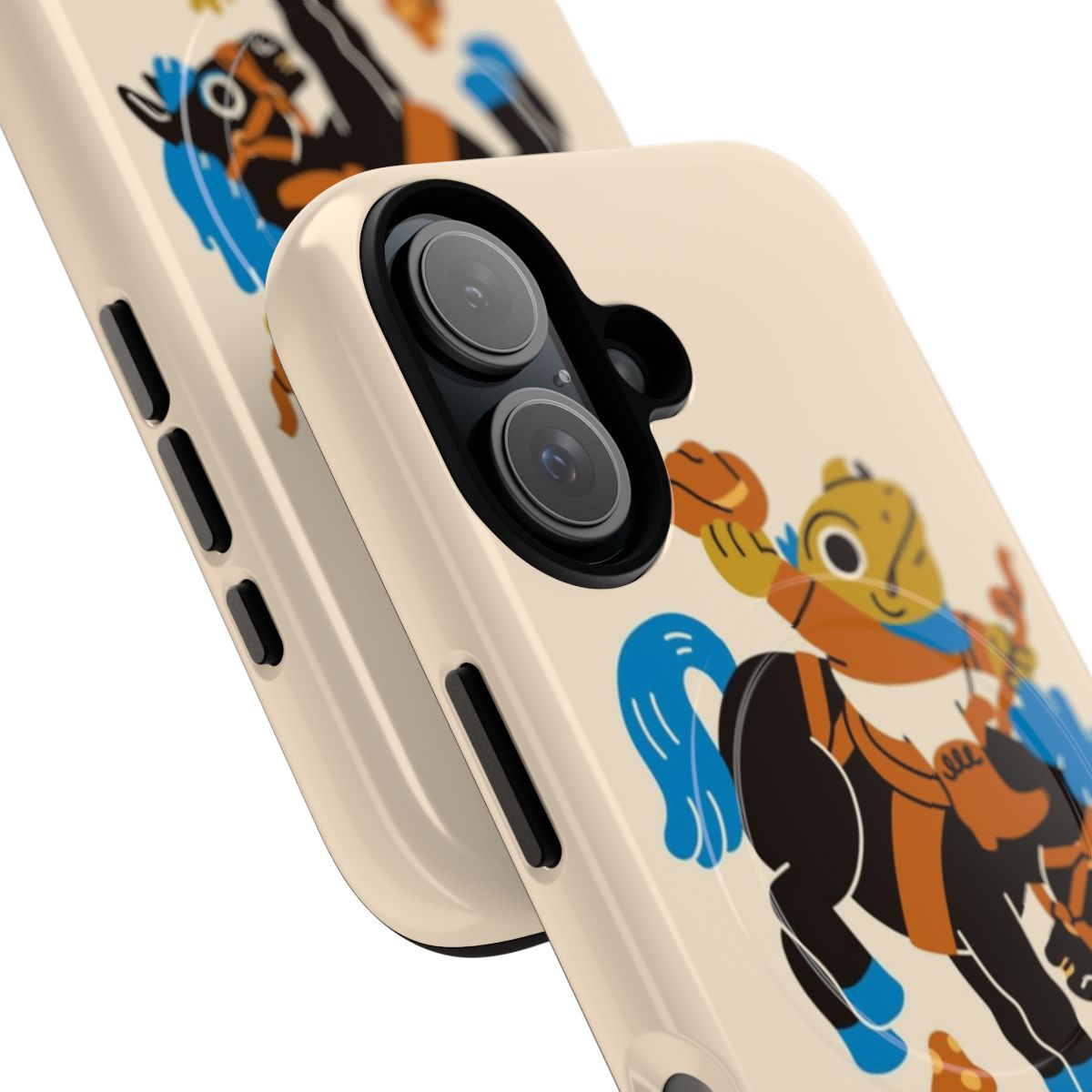 Magnetic tough phone case featuring a toad rodeo western-inspired design - Detail